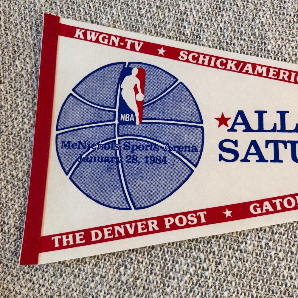 All-Star Saturday NBA Basketball Pennant 1984 Gatorade Slam-Dunk Championship - Picture 3 of 5